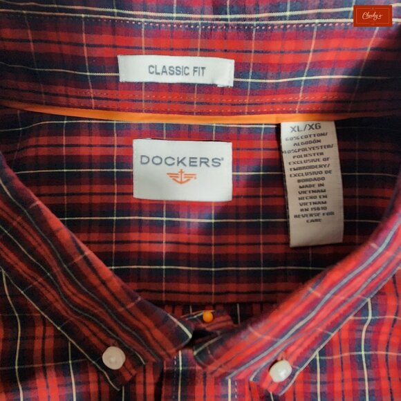 NEW Dockers Long Sleeve Red & Various Colors Shirt Sz XL(ID35) - Picture 5 of 6